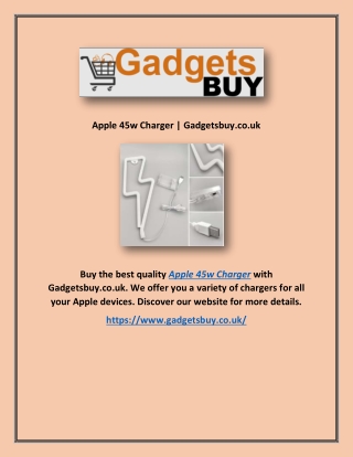 Apple 45w Charger | Gadgetsbuy.co.uk