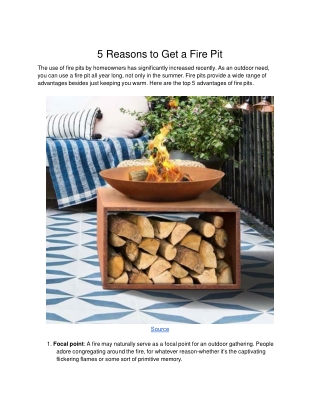 5 Reasons to Get a Fire Pit- JP Planters