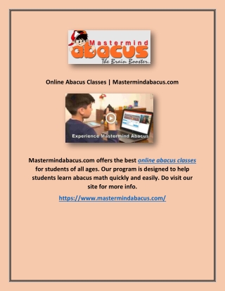 Online Abacus Classes | Mastermindabacus.com