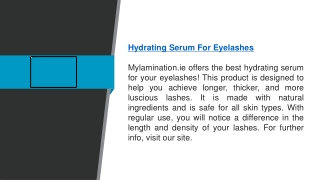 Hydrating Serum For Eyelashes   Mylamination.ie