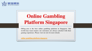 Online Gambling Platform Singapore | Ob9sg.com