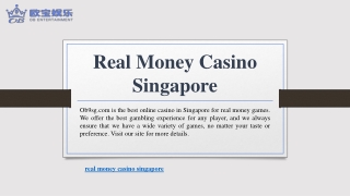 Real Money Casino Singapore | Ob9sg.com
