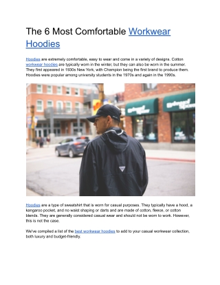 The 6 Most Comfortable Workwear Hoodies