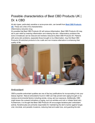 Possible characteristics of Best CBD Products UK _ Dr. k CBD (1)