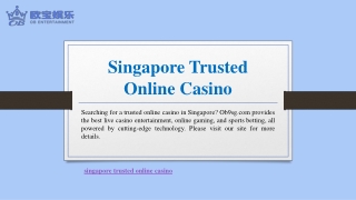 Singapore Trusted Online Casino | Ob9sg.com