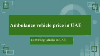 Best mobile vehicle manufacturer in UAE