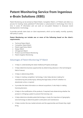 Patent Monitoring