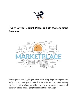 Types of the Market Place and its Management Services