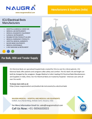 ICU Electrical Beds Manufacturers