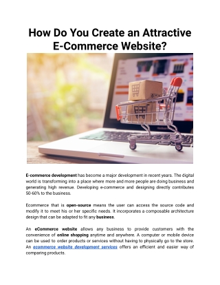 How Do You Create an Attractive E-Commerce Website?