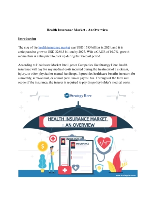 Health Insurance Market - An Overview.