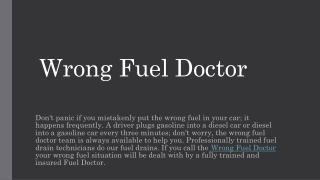 Wrong fuel doctor