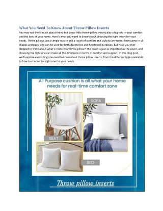 What You Need To Know About Throw Pillow Inserts