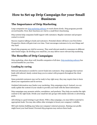 How to setup drip campaign for your small business.docx