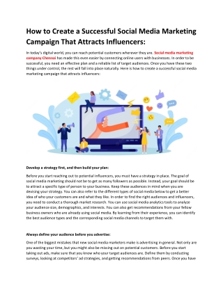 How to Create a Successful Social Media Marketing Campaign That Attracts Influencers