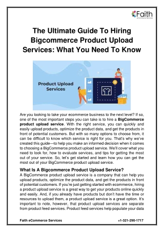 The Ultimate Guide To Hiring Bigcommerce Product Upload Services