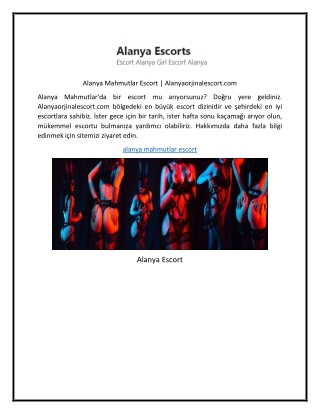 Alanya Mahmutlar Escort  Alanyaorjinalescort.com