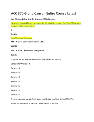 ACC 370 Grand Canyon Entire Course Latest