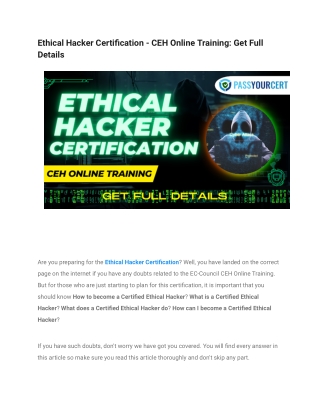 Ethical Hacker Certification & CEH Online Training