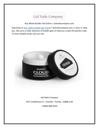 Buy White Builder Gel Online  Gelnailscompany.com