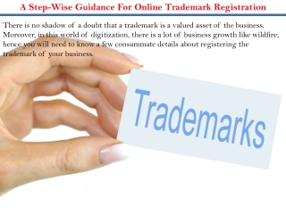 A Step-Wise Guidance For Online Trademark Registration