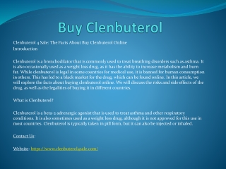 Buy Clenbuterol