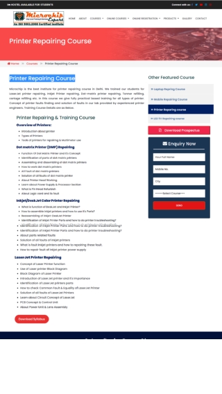 Printer Repairing Institute | Printer Repairing Course