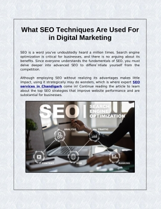 What SEO Techniques Are Used For in Digital Marketing