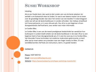 Sushi Workshop