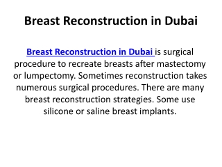 Breast Reconstruction in Dubai