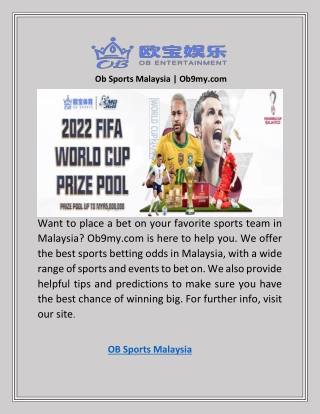 Ob Sports Malaysia | Ob9my.com