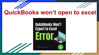QuickBooks won’t open to excel