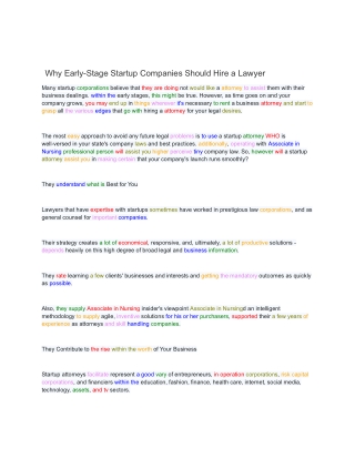 Why Early-Stage Startup Companies Should Hire a Lawyer