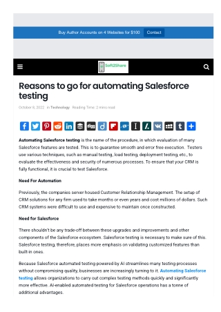 Reasons to go for automating Salesforce testing