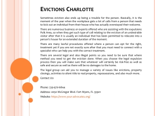 Evictions Charlotte