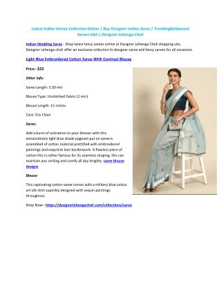 Latest Indian Sarees Collection Online | Buy Designer Indian Saree | TrendingBol