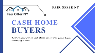 Considerable Things for Cash Home Buyers in New Jersey!