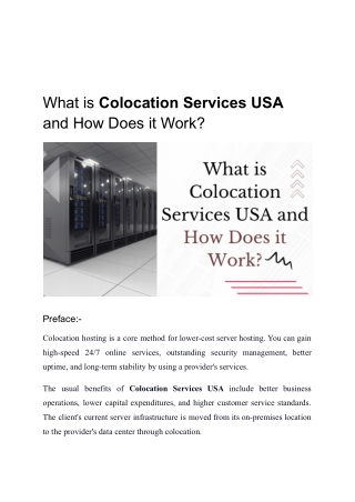 What is Colocation Services USA and How Does it Work