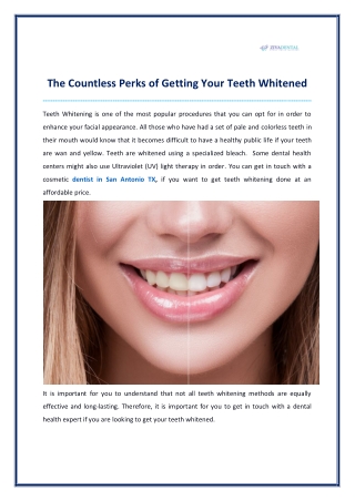 The Countless Perks of Getting Your Teeth Whitened