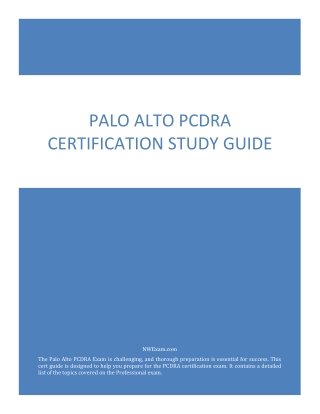Palo Alto PCDRA Certification Study Guide PDF