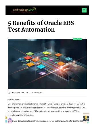 5 Benefits of Oracle EBS Test Automation