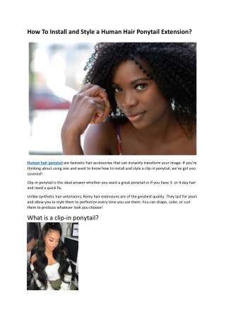 How To Install and Style a Human Hair Ponytail Extension