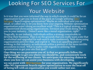 Looking For SEO Services For Your Website