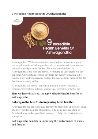 9 Incredible Health Benefits Of Ashwagandha