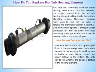 How Do You Replace Hot Tub Heating Element?