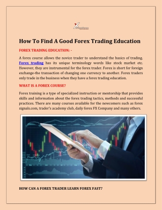 How To Find A Good Forex Trading Education