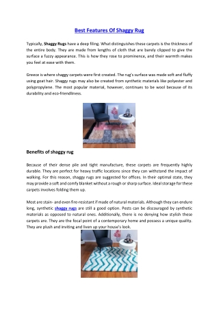 Best Features Of Shaggy Rug