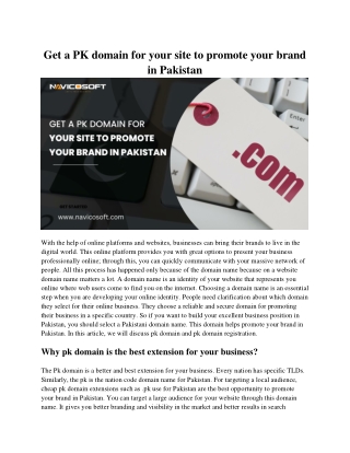 Get a PK domain for your site to promote your brand in Pakistan