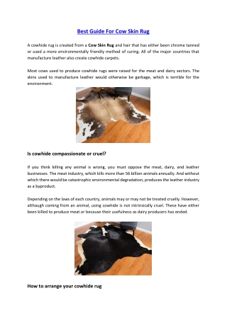 Best Guide For Cow Skin Rug