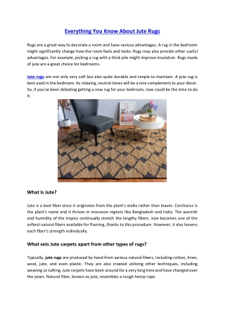 Everything You Know About Jute Rugs